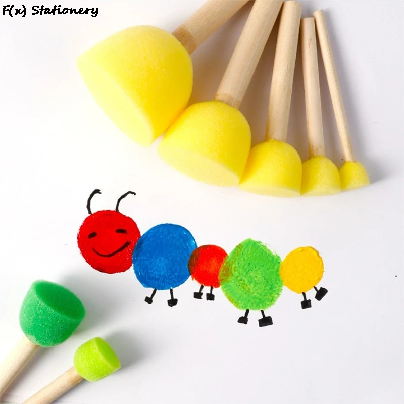 

Детская губчатая кисть для рисования, оригинальная деревянная ручка, Рисование граффити, Ранняя игрушка, DIY товары для рукоделия Gifts 2 шт./компл.
