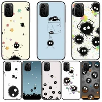 spirited away soot totoro phone case for xiaomi redmi poco f1 f2 f3 x3 pro m3 9c 10t lite nfc black cover silicone back prett mi