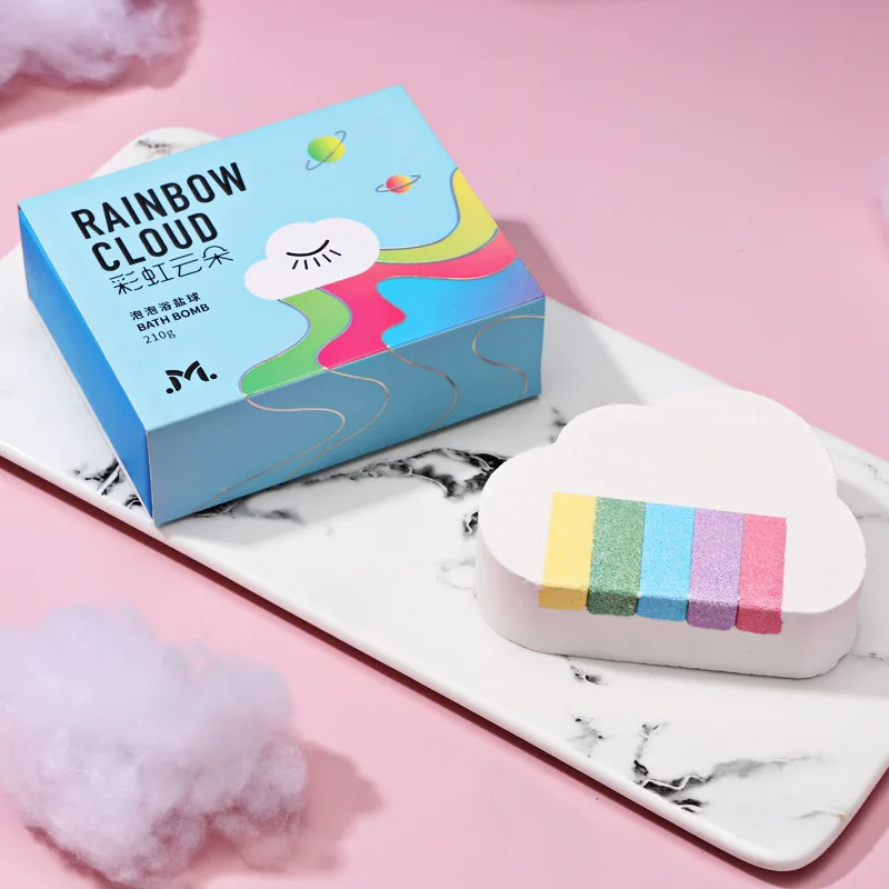 

Aromatherapy Bath Salt Ball 210g Rainbow Cloud Series Plant Extract Soothing Body Bath Bomb