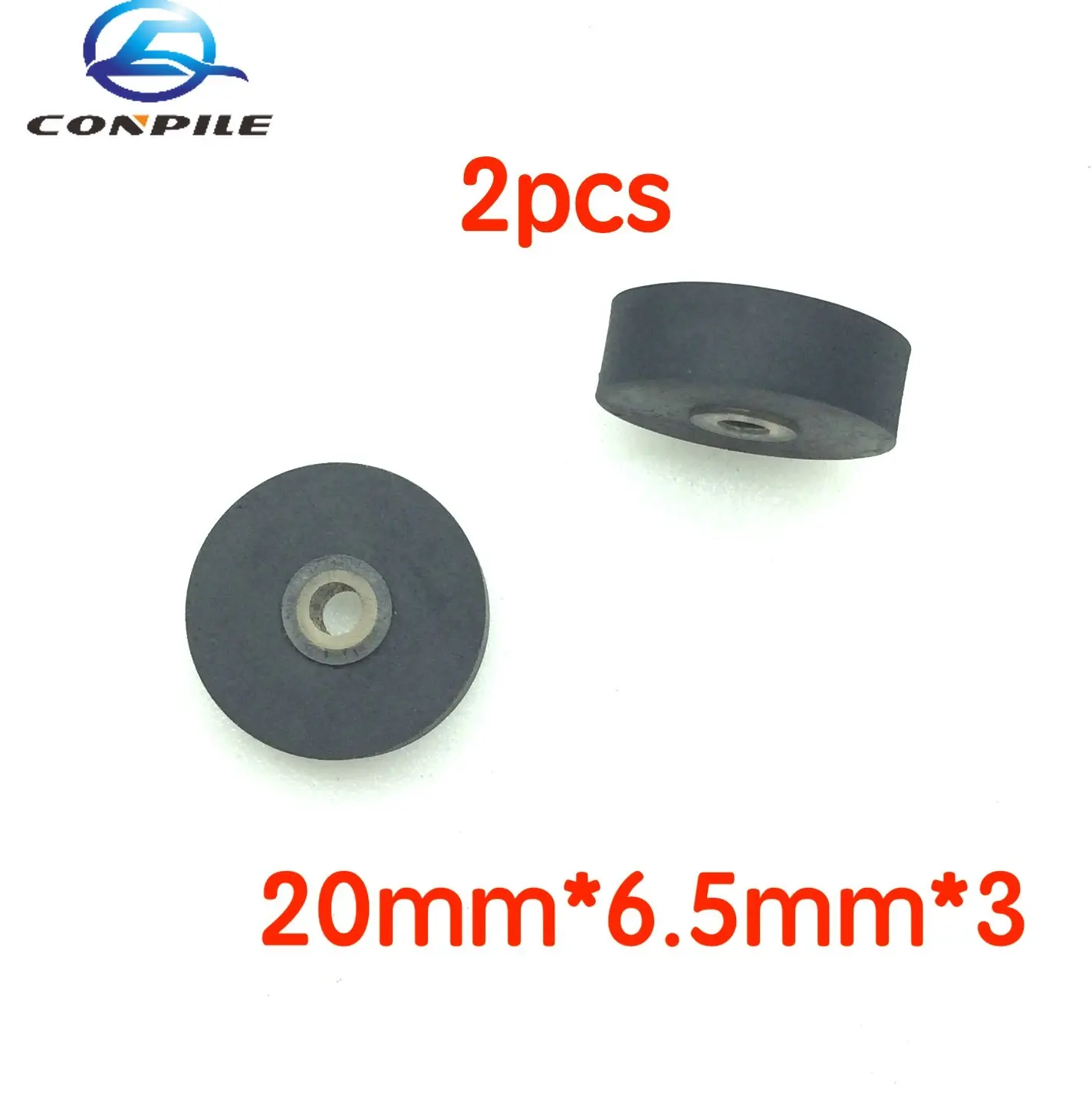 2pcs 20mm*6.5mm*3 wheel belt pulley rubber audio pressure pinch roller for vintage cassette deck tape recorder Stereo player
