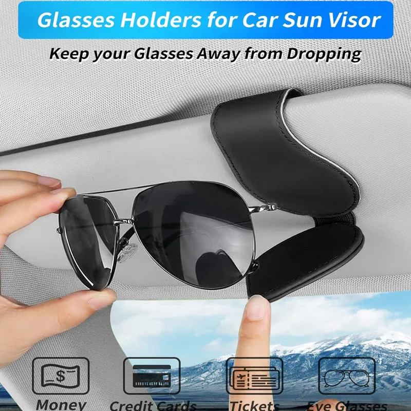 

Portable Car Leather Sunglasses Clip For Car Interior Parts Card Ticket Fastener Universal Glasses Holder Clips Auto Accessories