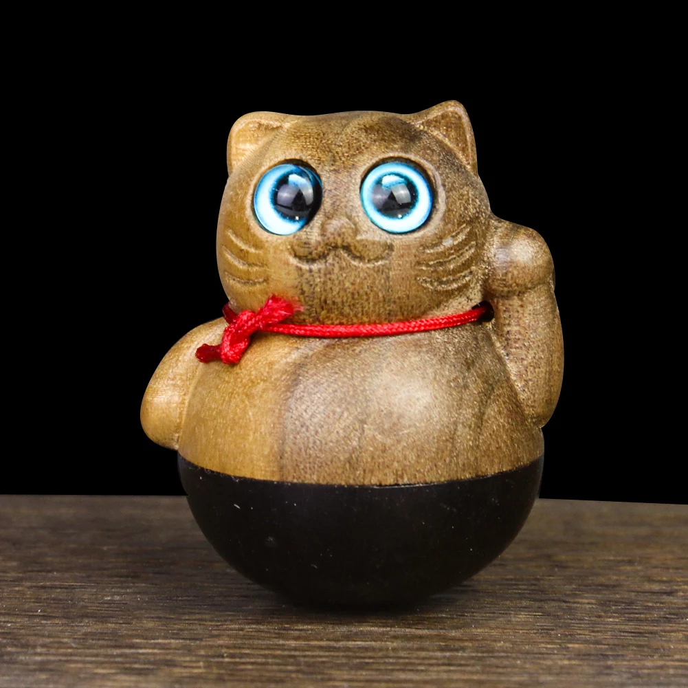 Украшение для дома, с природным Фиби, чженнан, лазерная полировка, с колокольчиком в виде кота удачи, фэн-шуй