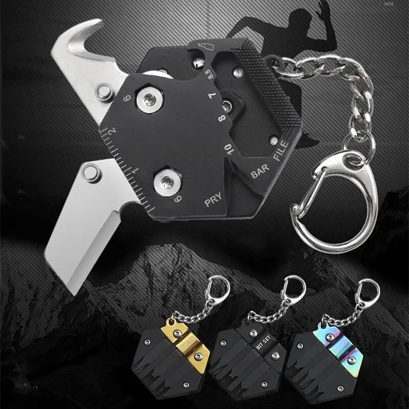 

Hex Coin Folding Driver Screwdriver Keychain Bottle Opener Combination Tool Knife EDC Mini Gadget Multipurpose Emergency Tool