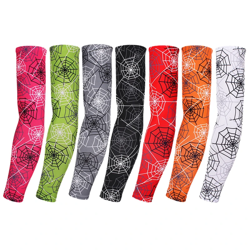 

2 Pieces Sports Arm Compression Sleeve Bionics Cobweb Cycling Arm Warmer Summer Running Basketball UV Protection Ice Fabric