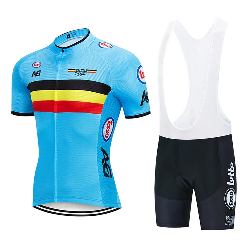 

Summer 2023 Belgium Cycling Team Jersey 20D Bike Shorts Bib Set Ropa Ciclismo Mens MTB Quick Dry Bicycle Maillot Clothing