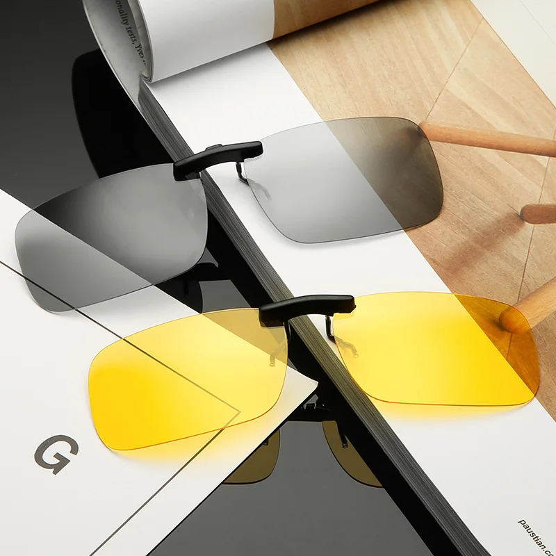 

Солнцезащитные очки с зажимом, фотохромные линзы с защитой от синего света, с антибликовым покрытием, портативные очки для вождения