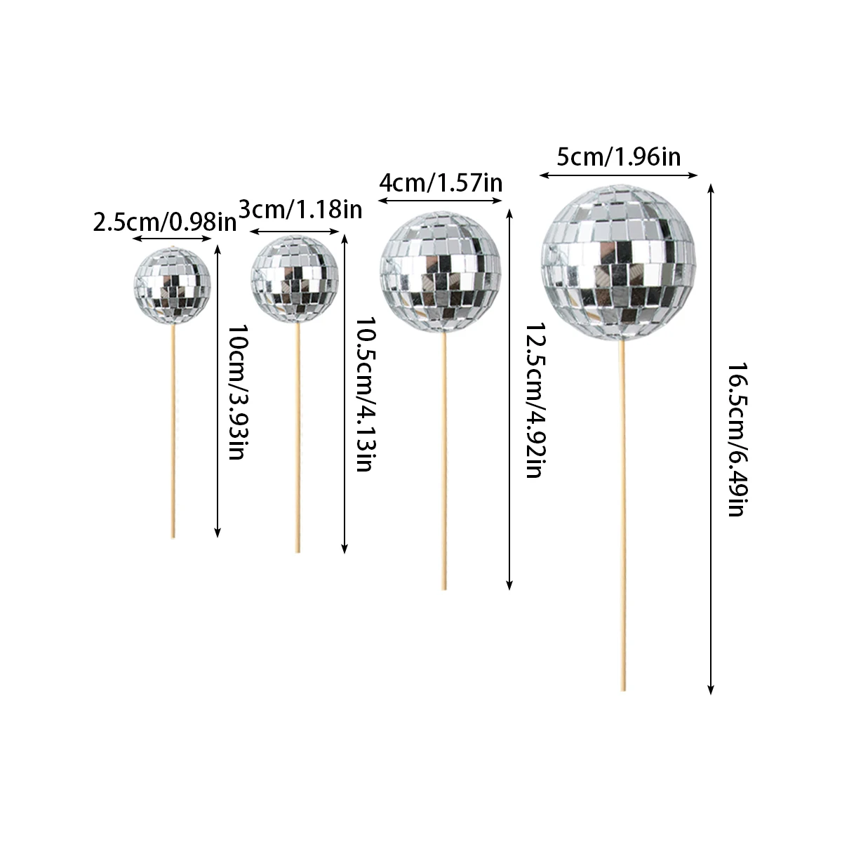 5/10 шт. топперы для торта с зеркальным шаром серебряный топпер диско-шара кекса 70-х