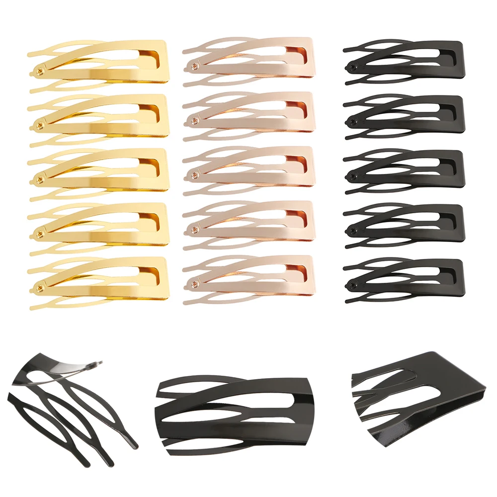 

10Pcs Double-grip Hair Clips Metal Snap Barrettes Hair Styling Tools for Women Girls Hair Side Clamps Non-slip Hair Clips