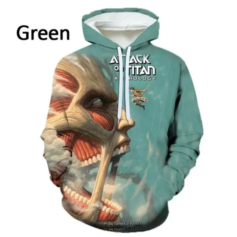 

Anime Attack on Titan Hoodie Men Clothing 3D Printed Shingeki no Kyojin Hoodies Women Harajuku Fashion y2k Pullover Hooded Hoody