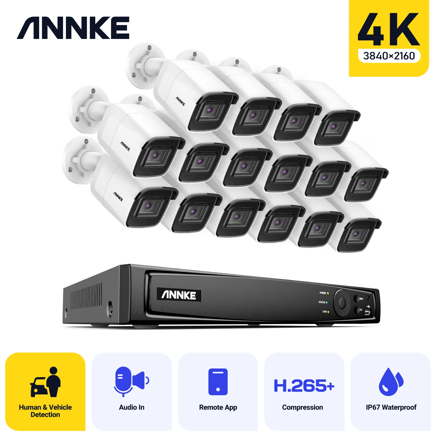 

IP-камера видеонаблюдения ANNKE, 8 Мп, 4K, Ultra HD, PoE, ONVIF, H.265