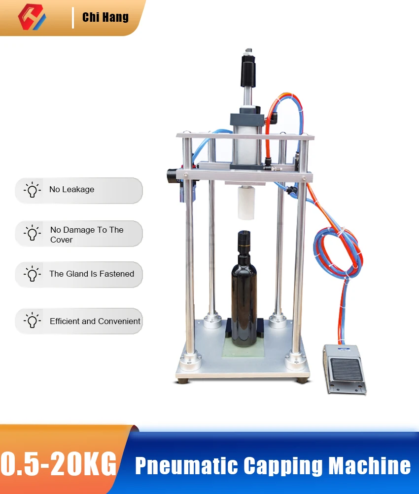 

20-40 bottles/min Pneumatic Capping Machines Essential Oil Bottle Beer Bottles Capper Soda Beverage Bottle Lock Cap Capper