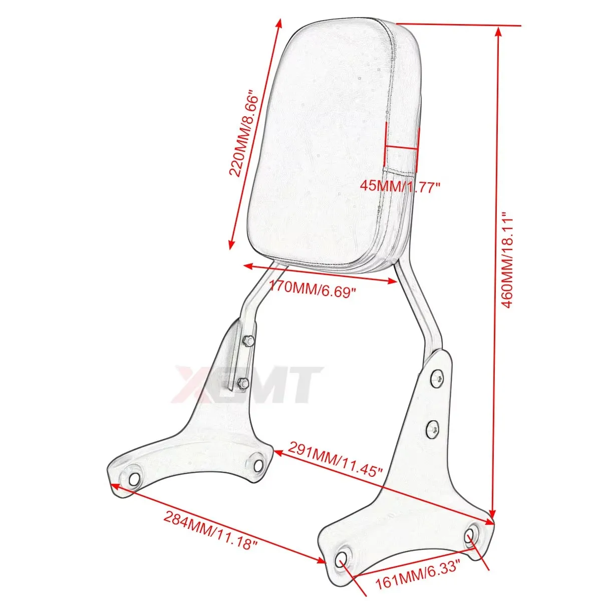 Задняя спинка мотоцикла багажник для Honda Shadow ACE VT 400 750 VT400 VT750 1997-2003 1998 1999 2000 2001 2002