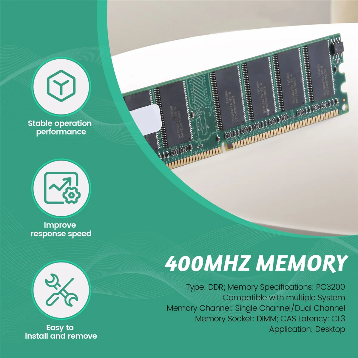 Память 2 6 В DDR 400 МГц 1 ГБ 184 контакта PC3200 настольный компьютер для оперативной