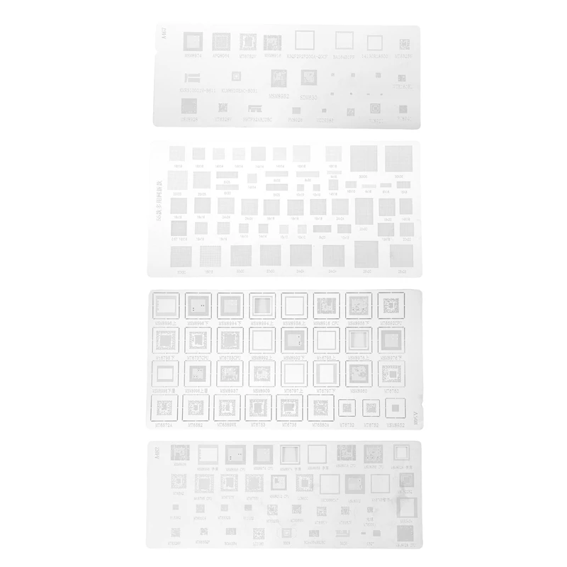 4 шт. Универсальный трафарет BGA для MTK MSM Samsung Huawei Xiaomi Ipad CPU RAM PM Power IC Reball Pin шаблон