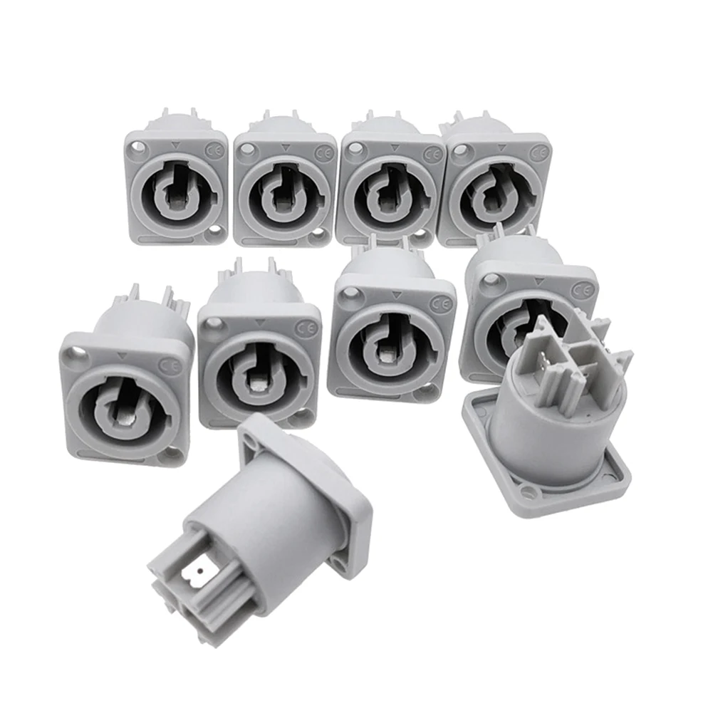 

10PCS Powercon Connector 3 Pins 20A 250V Power Speaker Panel Socket Female for LED Screen Stage Lighting,Grey