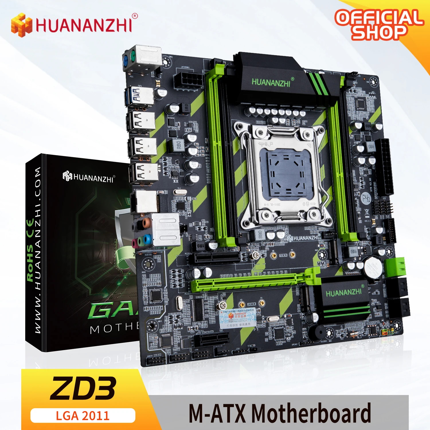 HUANANZHI X79 ZD3 LGA 2011 XEON X79 M-ATX Support Intel E5 2696 2690 2680 2670 2650 2640 2620 1650 C2 V1 V2 DDR3 REG ECC RAM