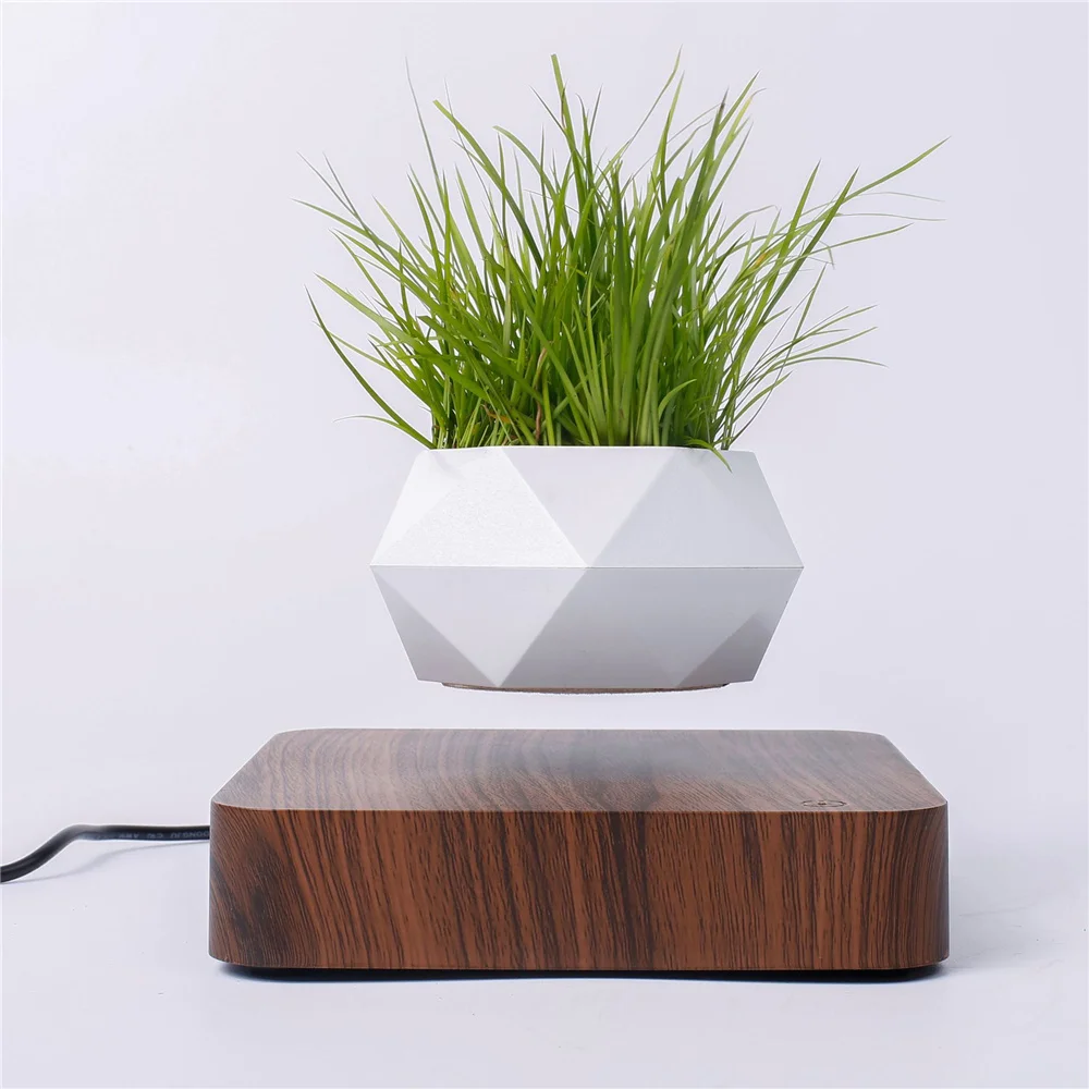 Magnetic Levitation Floating Plant Pot Without Plants Levitating Air Bonsai Pot Rotation Flower Pot Office Home Decoration Gifts