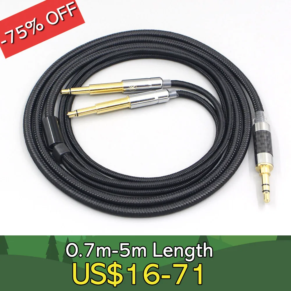 

6.5mm XLR Super Soft Headphone Nylon OFC Cable For Meze 99 Classics NEO NOIR Headset Earphone LN007807