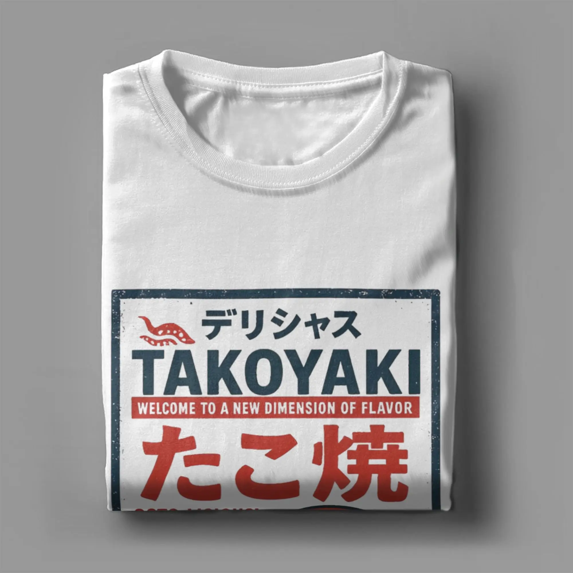 Фото Футболки с принтом Takoyaki Osaka Dotonbori Drunken Octopus, мужская футболка из чистого хлопка с круглым вырезом, футболка с короткими рукавами, одежда с принтом №1
