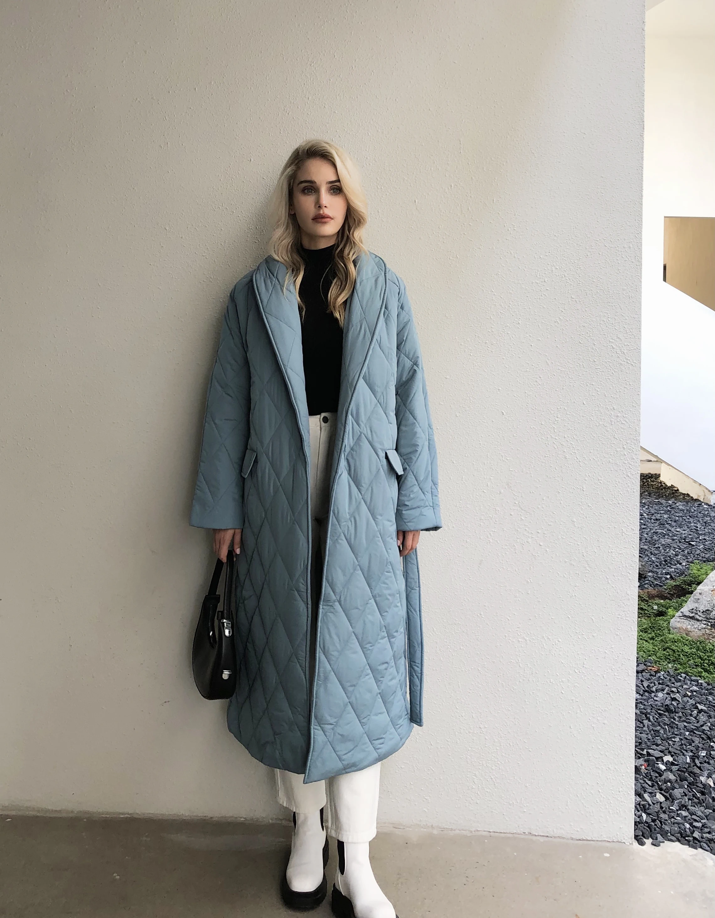 New Design 2022 Women Winter degree Thick Coat Warm Parka Oversized Maxi Long coat with belt Casual Outerwear