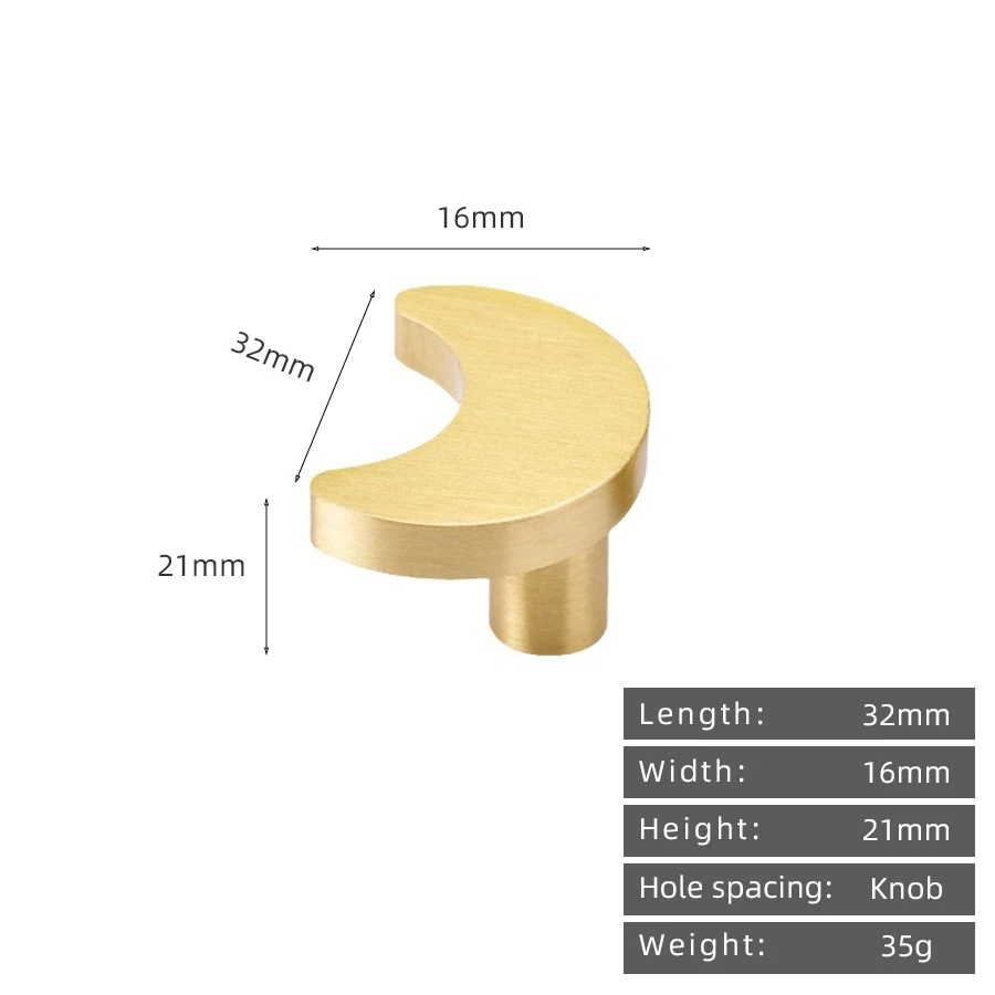

KEDLO твердая латунь для детской комнаты, милая ручка в форме луны, ручка для выдвижного ящика кухонного шкафа