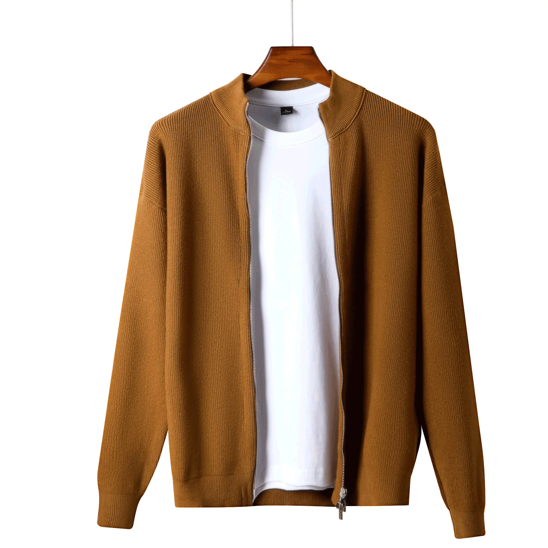 Осень/зима мужской вязаный свитер с полуводолазкой мужское пальто