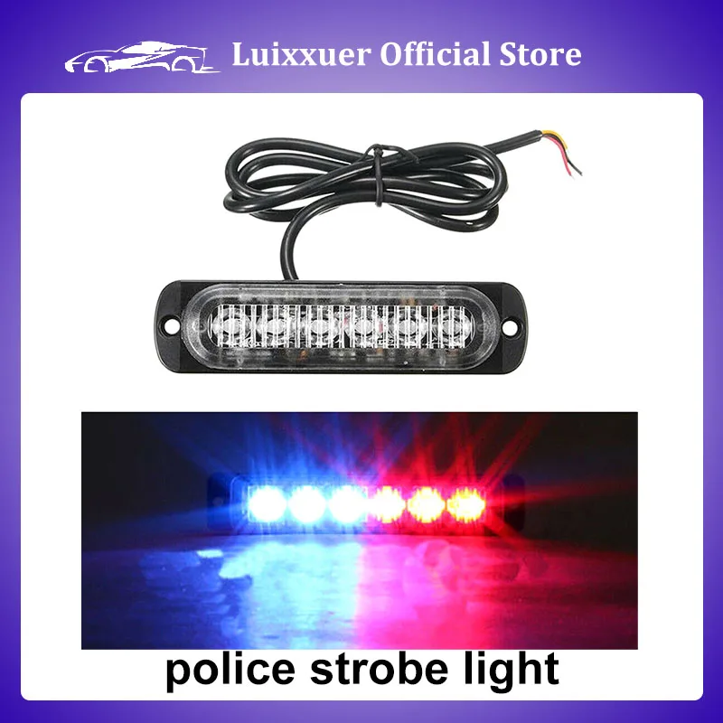 

6 LED Car Truck Emergency Flasher Dash Strobe Warning Light Day Running Sucker Flash Led Police Lights 3 Flashing Modes 12V