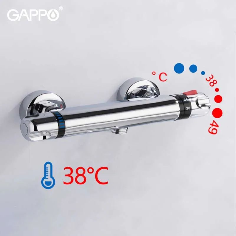 

Термостатический Смеситель GAPPO для ванны, душа, регулирующий клапан, для настенного крепления, латунный Смеситель для горячей и холодной ва...