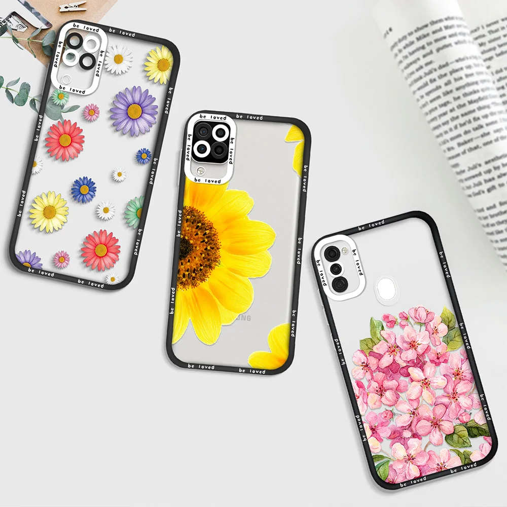 

Colorful Daisy Flower Phone Case for Samsung A11 A12 A71 A21S A32 4G A52 A52S A53 5G A72 S22Ultra S22 Plus Shockproof Back Cover