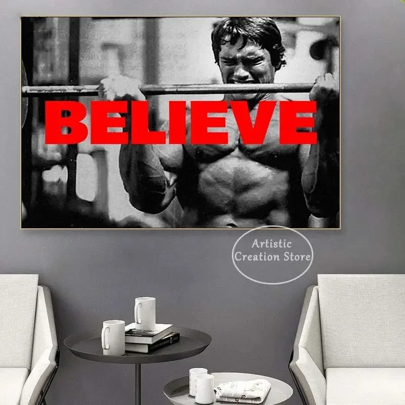 Мотивационный плакат Арнольд для фитнеса тренировок тренажерного зала