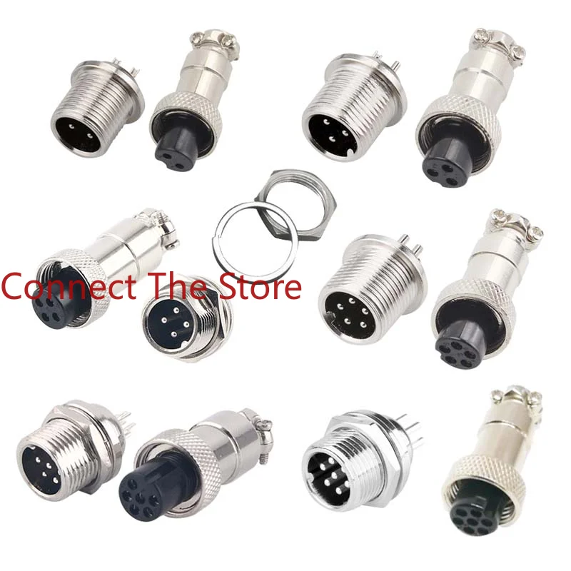 

5PCS GX12-3 Core Through-wall Male And Female Aviation Plug Connector 3 Power Adapter