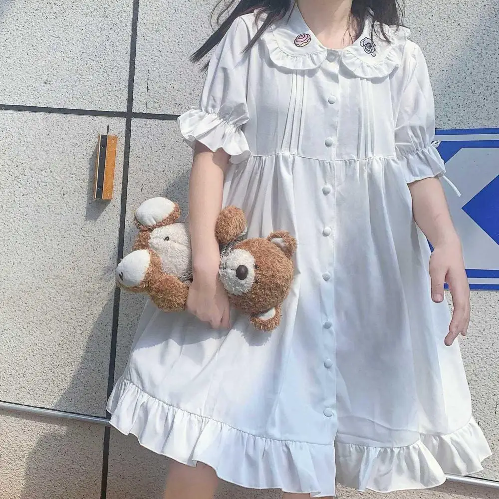 

Kawaii Sanriod Anime Hobby Cinnamoroll Japanese Cartoon Cute Ladies Sweet Style All-Match Ruffled Tutu Dress Gift for Girlfriend