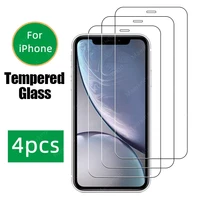 tempered glass 4pcs screen protector for iphone 11 12 13 pro max mini xr x xs se screen glass for iphone lite protective glass