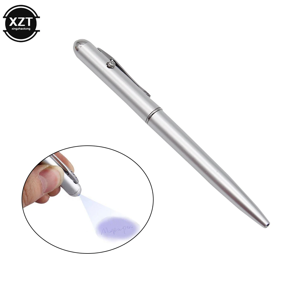 

1PCS Plastic Material Invisible Ink Pen Novelty Ballpoint Pens New Office School Supplies With Uv Light Magic Secret Ballpoin
