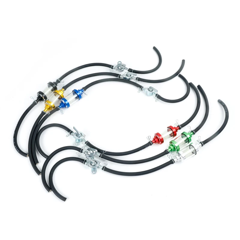 

Внутренний топливный фильтр для мотоцикла, черный, 8 мм, бензиновые фильтры + шланг для бензинового топлива + зажимы, мотоциклетный скутер, внедорожный велосипед