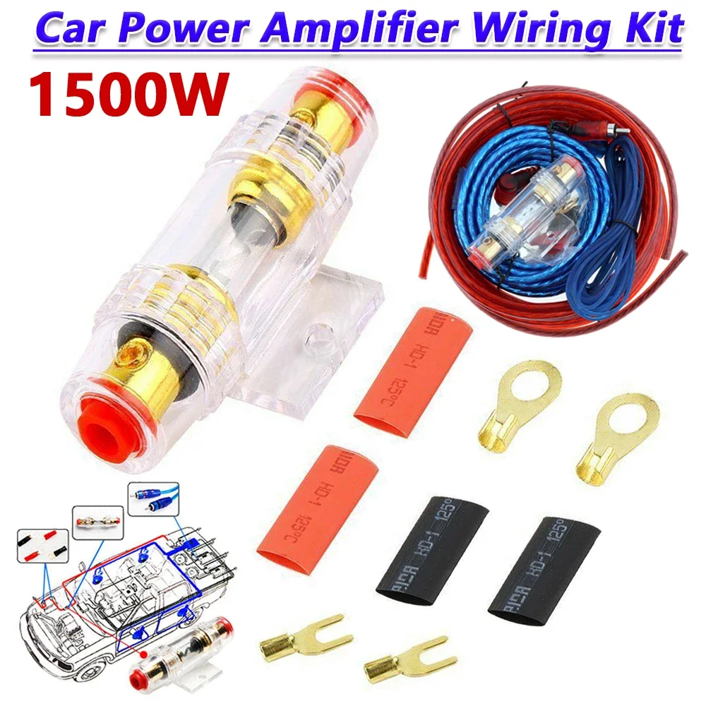 1500 Вт Комплект Проводов Аудиодинамика 8ga Кабель Сабвуфера 18ga Проводка Усилителя