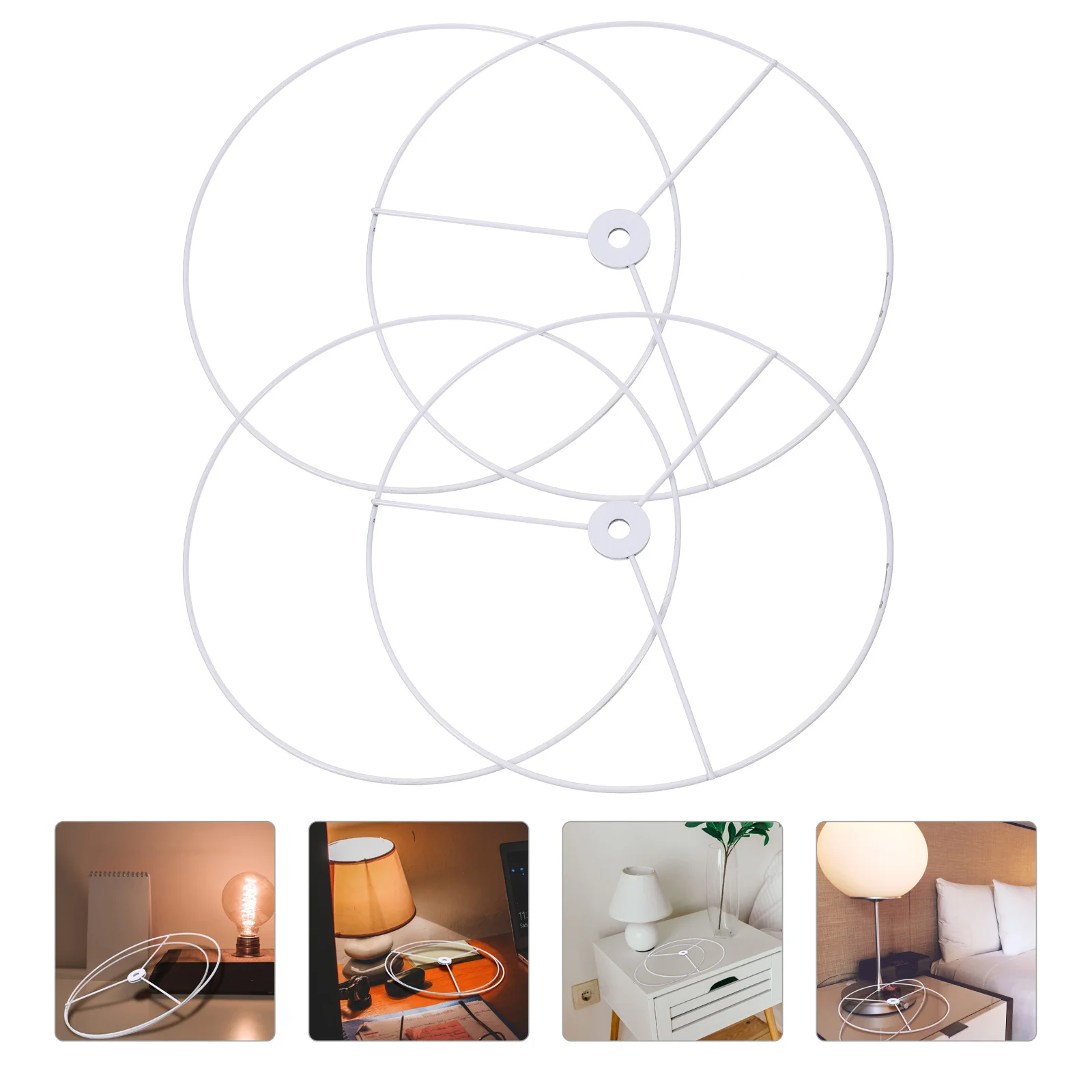

2 Sets Square Frames Lampshade Wire For Rack Iron Chandelier Brackets DIY Supplies White Accessory Abjura