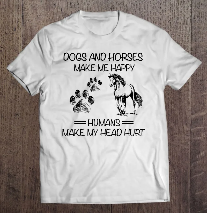 

Футболка с принтом собаки и лошади «сделай меня счастливой»
