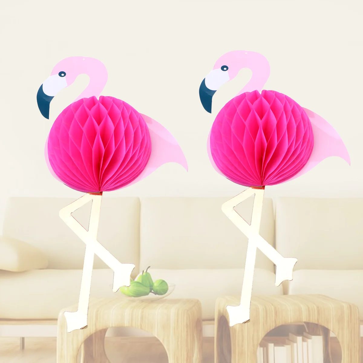 

2 Pcs Blue Decor Flamingo Party Favors Flamingo Party Supplies Decorate Flamingo Honeycomb Flamingo Decor