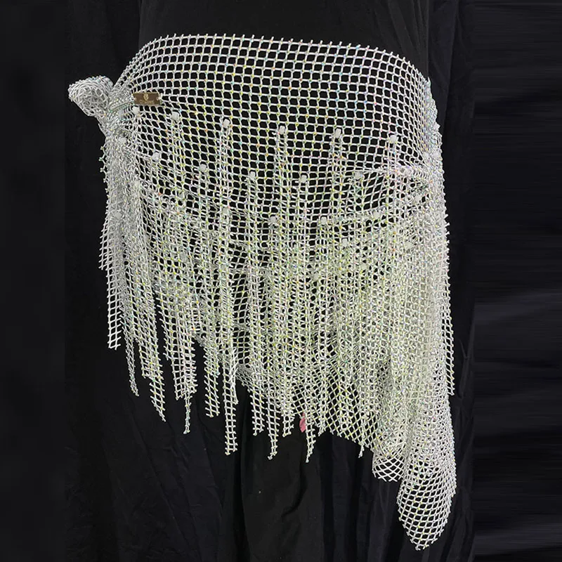 

Belly dance triangle diamond-shaped hip wrap multi-layer tassel hot drill waist chain dance suit group all-match hip wrap