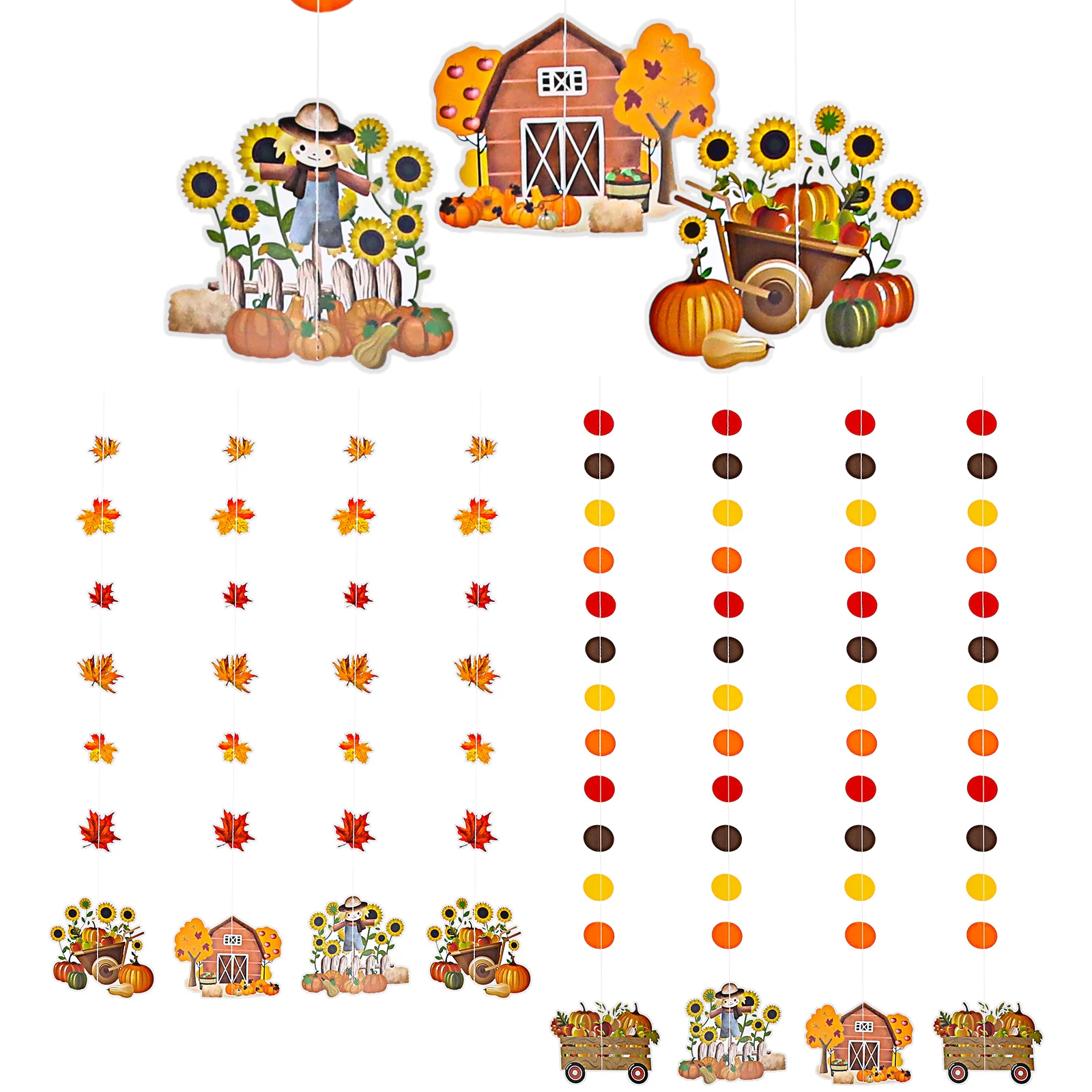 

8pcs Thanks Giving Decoration Hanging Pumpkin Craft Delicate Lovely Maple Leaf Pendant