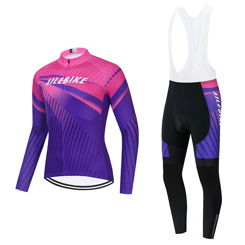 

Зимний велосипедный комплект из джерси AILEBIKE, одежда для велоспорта с резинкой, флисовая рубашка с длинным рукавом для шоссейного велосипед...