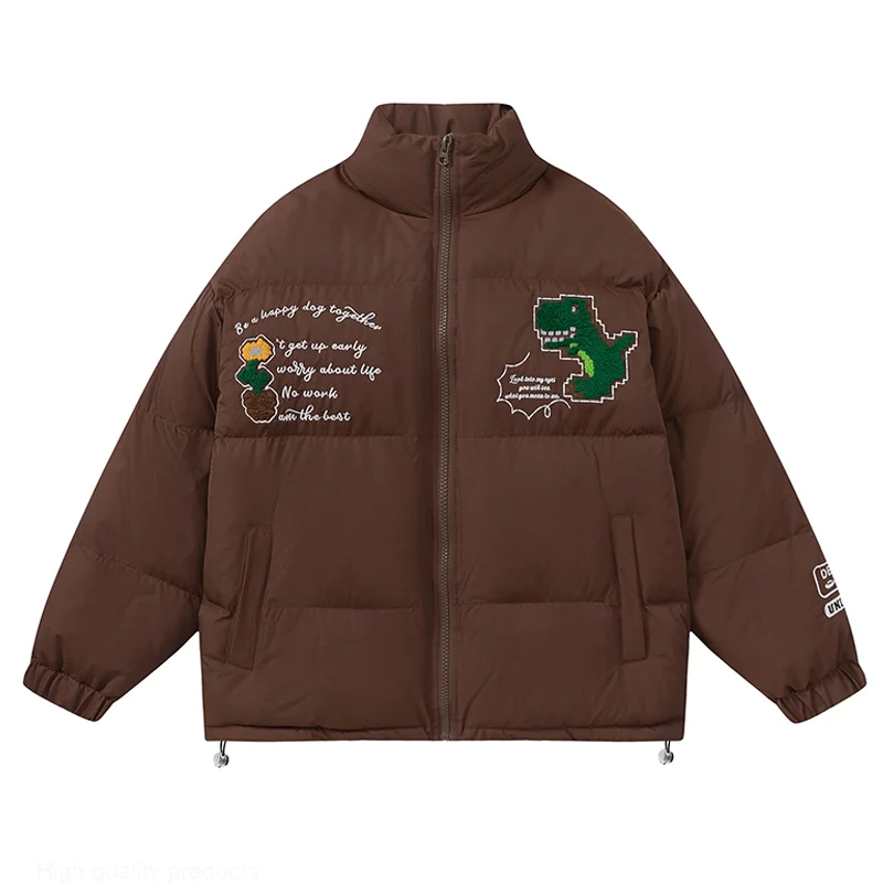 

Парка мужская зимняя с хлопковой подкладкой и вышивкой в стиле хип-хоп