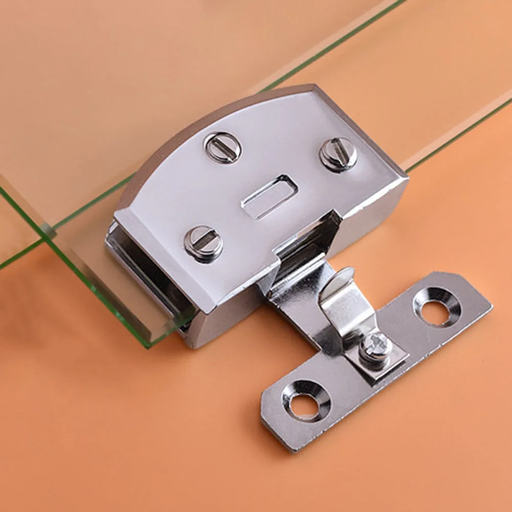 

1pc Glass Door Hinge Wine Cabinet Door Hinge No Drilling Clamp Bathroom Shower Glass Door Hinges Furniture Hardware Accessories