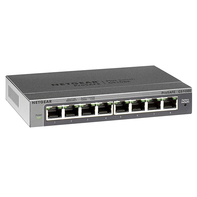 NETGEAR GS108E ProSafe 8-портовый гигабитный Ethernet смарт-управляемый коммутатор серии Plus VLAN