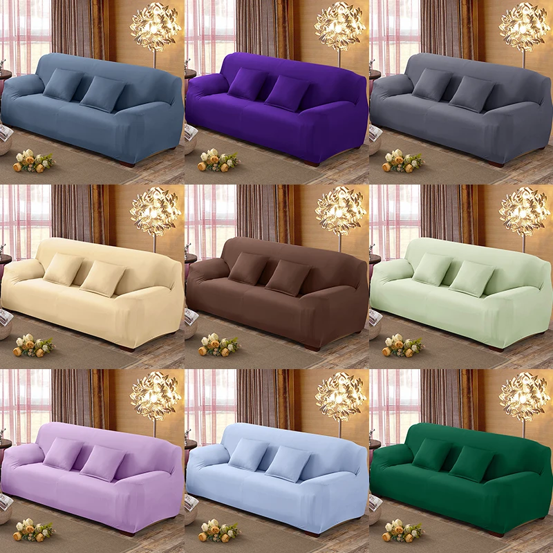 

Solid Color Stretch Plaid Sofa Slipcover Elastic Sofa Covers Sofa Couch Cover Home Decor 1/2/3/4 Seater For Living Room