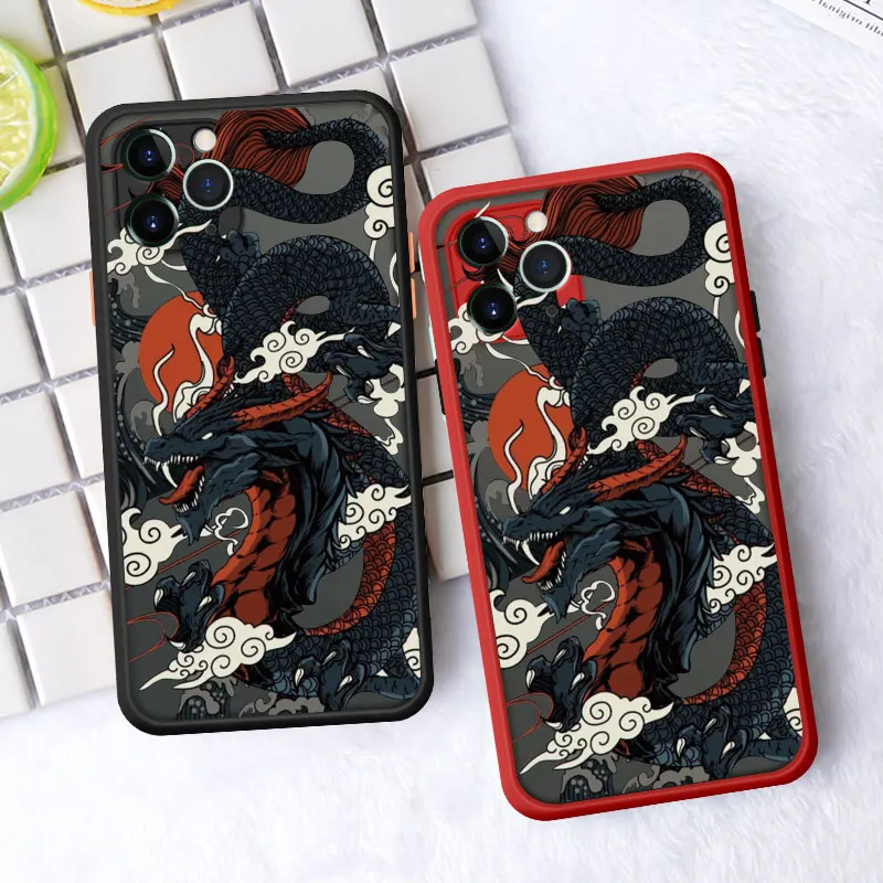 

Fashion Dragon Animal Pattern Phone Case For iPhone 13 12 11 14 Pro MAX X XS XR 8 7 Plus SE2 Little Star Shockproof Back Covers