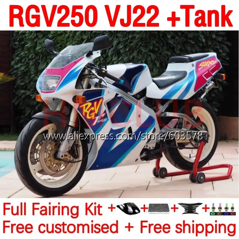 

Корпус + бак для SUZUKI RGV 250 SAPC VJ22 RGV-250 RGV250 90 91 92 93 94 95 96 1990 1992 1995 1996 комплект обтекателей 183No.194 глянцевый синий