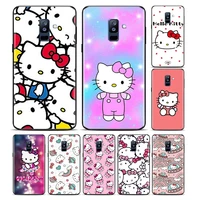 cute hello kitty for samsung galaxy a8s a9s a6s a9 a8 a7 a6 a5 a3 star plus 2018 2017 2016 black phone case capa