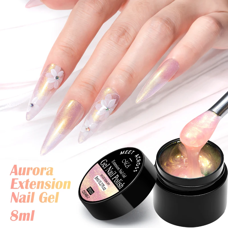 MEET ACROSS 8 мл Auroras маникюрный гель скраб акрилат русалка ногти пропитанные УФ